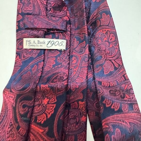Jos. A. Bank Necktie Rust Blue Paisley Silk tie - Picture 4 of 6